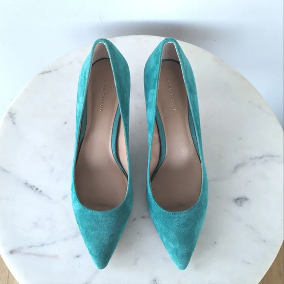 Ann Taylor Mila Jade Green Suede Pumps - Picture 7 of 11